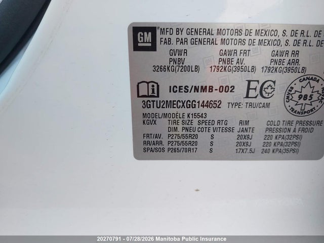 3GTU2MECXGG144652 GMC SIERRA 1500 CREW CAB