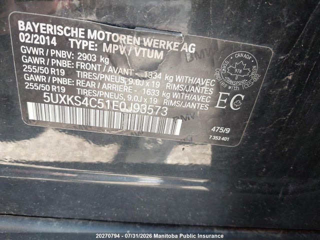 BMW X5 35d 2014 5UXKS4C51E0J93573 Image 9