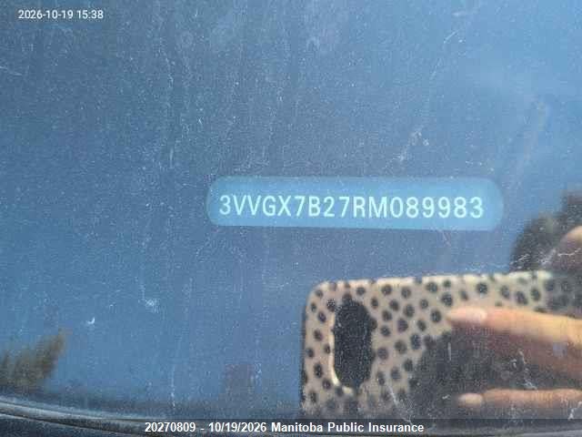 20270809 :رقم المزاد ، 3VVGX7B27RM089983 vin ، 2024 Volkswagen Taos Trendline 1.5 Tsi مزاد بيع