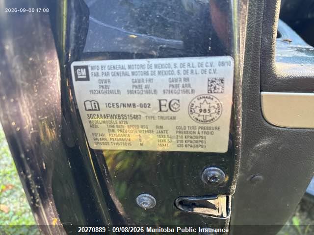 Auction sale of the 2011 Chevrolet Hhr Ls Panel, vin: 3GCAAAFWXBS515487, lot number: 20270889
