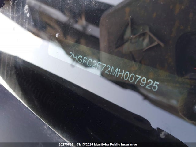 Honda CIVIC EX 2021 2HGFC2F72MH007925 Image 9