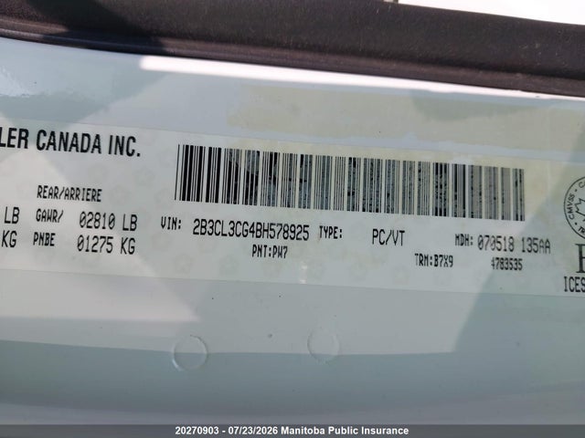 Продаж на аукціоні авто 2011 Dodge Charger, vin: 2B3CL3CG4BH578925, номер лоту: 20270903