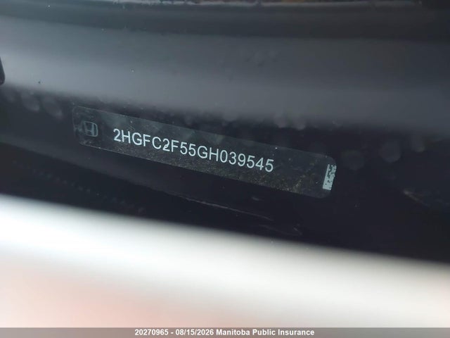 Aukcja sprzedaży 2016 Honda Civic Lx, vin: 2HGFC2F55GH039545, numer aukcji: 20270965
