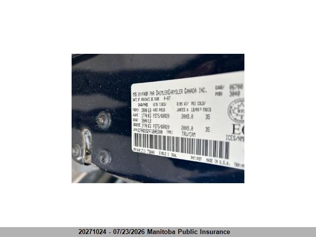Продаж на аукціоні авто 2007 Dodge Ram 1500 Slt Quad Cab, vin: 1D7HU18247J605300, номер лоту: 20271024