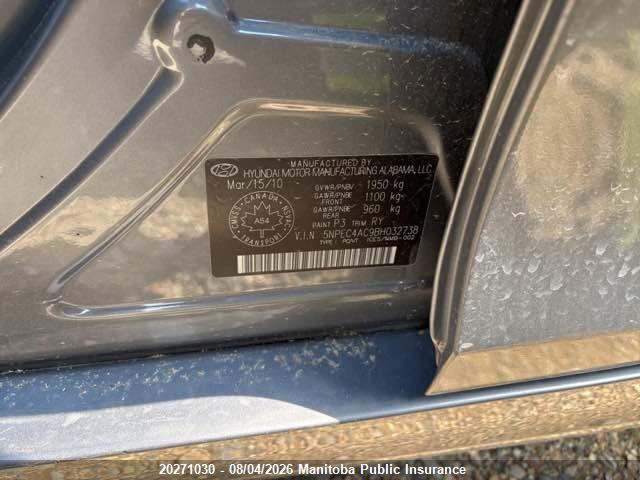 20271030 :رقم المزاد ، 5NPEC4AC9BH032738 vin ، 2011 Hyundai Sonata Limited مزاد بيع