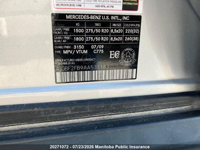 Aukcja sprzedaży 2010 Mercedes Benz Gl350 Bluetec, vin: 4JGBF2FB9AA531183, numer aukcji: 20271072