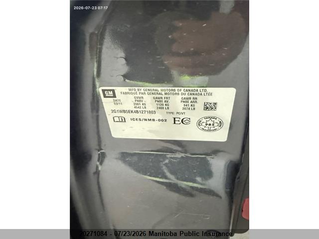 Aukcja sprzedaży 2011 Chevrolet Impala Lt V6, vin: 2G1WB5EK4B1271803, numer aukcji: 20271084