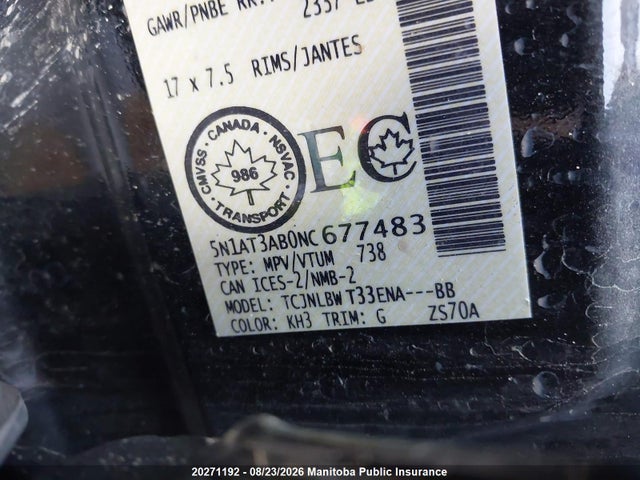 Nissan ROGUE S 2022 5N1AT3AB0NC677483 Image 9