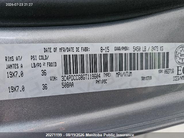 Dodge Journey Limited 2016 3C4PDCCG8GT119604 Image 9