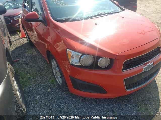 Продаж на аукціоні авто 2012 Chevrolet Sonic Lt, vin: 1G1JC6EH9C4111746, номер лоту: 20271313
