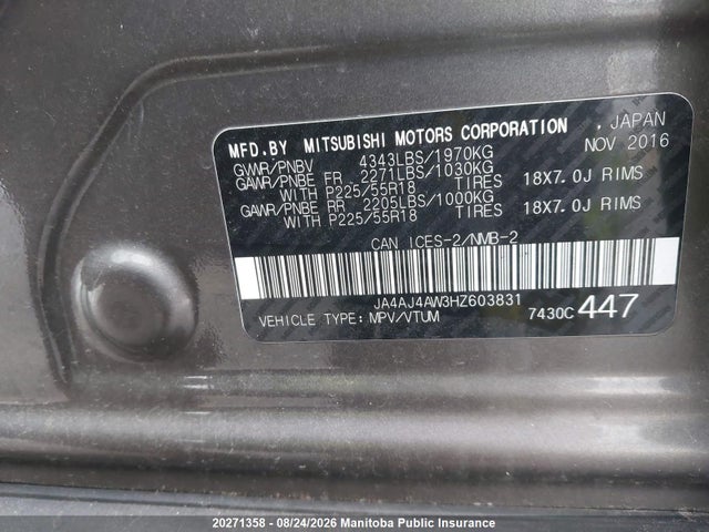 Mitsubishi RVR 2017 JA4AJ4AW3HZ603831 Image 8