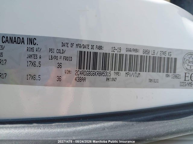 Dodge Grand Caravan Sxt 2019 2C4RDGBG6KR805315 Image 8