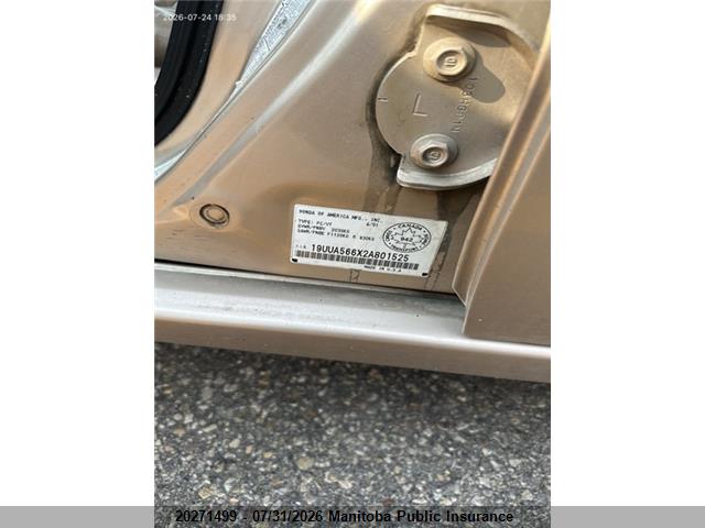 20271499 :رقم المزاد ، 19UUA566X2A801525 vin ، 2002 Acura 3.2 Tl مزاد بيع