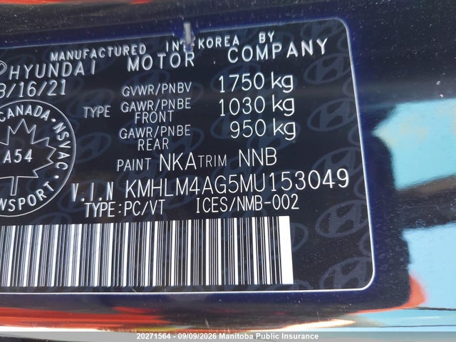 Hyundai Elantra Preferred 2021 KMHLM4AG5MU153049 Image 9