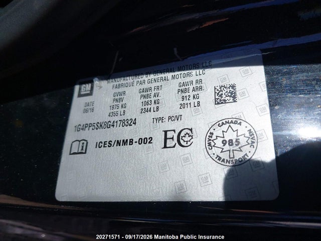 Buick Verano 2016 1G4PP5SK8G4178324 Image 9