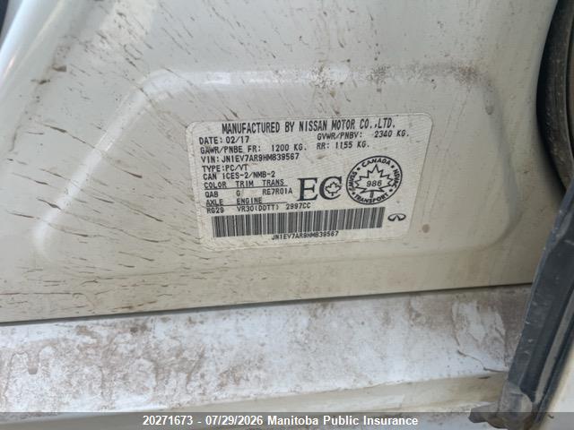 Aukcja sprzedaży 2017 Infiniti Q50 3.0t 3.0t, vin: JN1EV7AR9HM839567, numer aukcji: 20271673