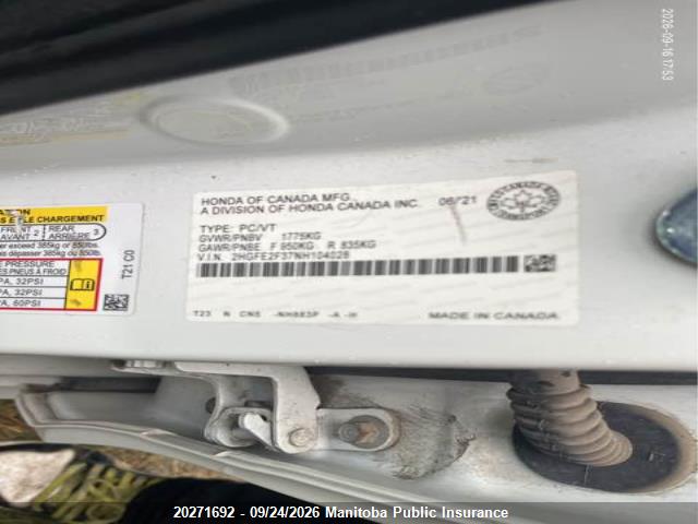 Honda CIVIC EX 2022 2HGFE2F37NH104028 Image 9