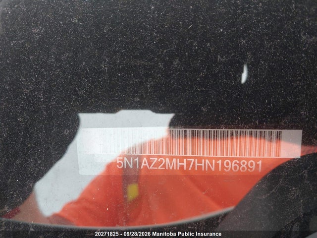Aukcja sprzedaży 2017 Nissan Murano Sl, vin: 5N1AZ2MH7HN196891, numer aukcji: 20271825