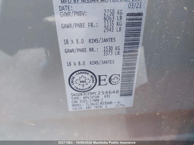 Nissan Pathfinder Sl 2023 5N1DR3CE9PC254648 Image 8