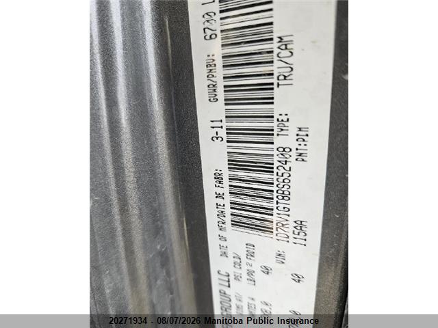Aukcja sprzedaży 2011 Dodge Ram 1500 St Quad Cab, vin: 1D7RV1GT8BS652408, numer aukcji: 20271934