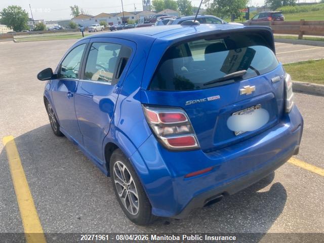 20271961 :رقم المزاد ، 1G1JD6SB8H4129224 vin ، 2017 Chevrolet Sonic Lt مزاد بيع