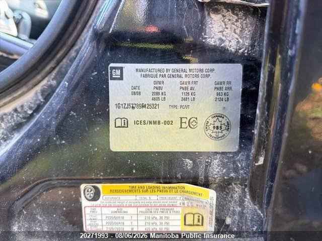 Aukcja sprzedaży 2009 Chevrolet Malibu Lt V6, vin: 1G1ZJ57789F125321, numer aukcji: 20271993