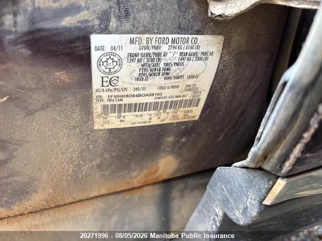 Aukcja sprzedaży 2011 Ford Explorer Xlt, vin: 1FMHK8D84BGA58193, numer aukcji: 20271996