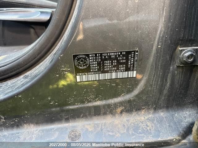 Продаж на аукціоні авто 2013 Volkswagen Jetta 2.5, vin: 3VWBX7AJ8DM431271, номер лоту: 20272000