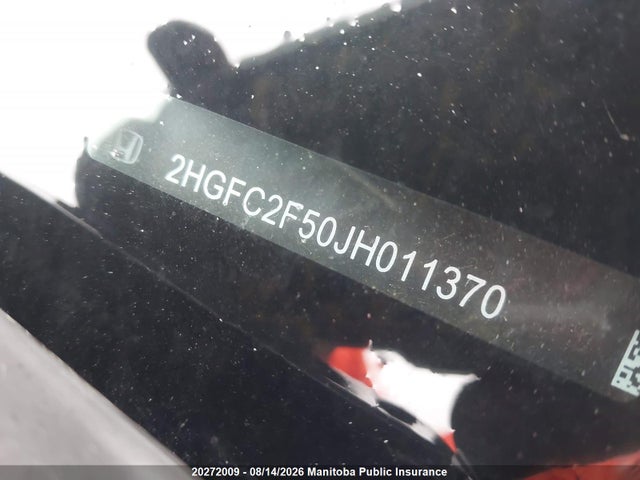 Honda Civic Lx 2018 2HGFC2F50JH011370 Image 9