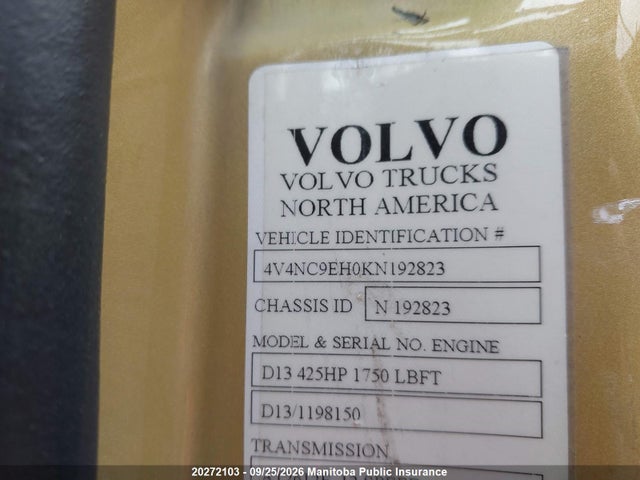 Volvo Vnl64t 2019 4V4NC9EH0KN192823 Image 9