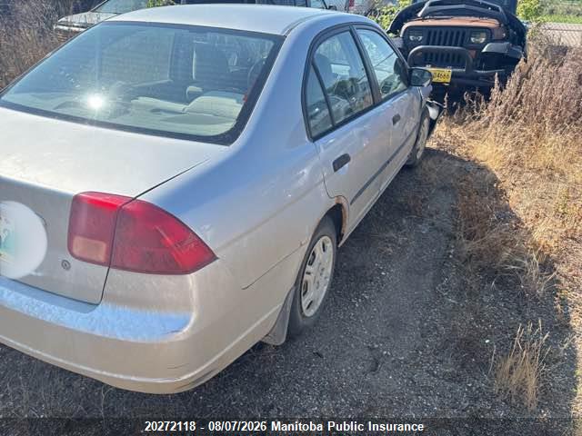 20272118 :رقم المزاد ، 2HGES15301H911629 vin ، 2001 Honda Civic Dx-g مزاد بيع