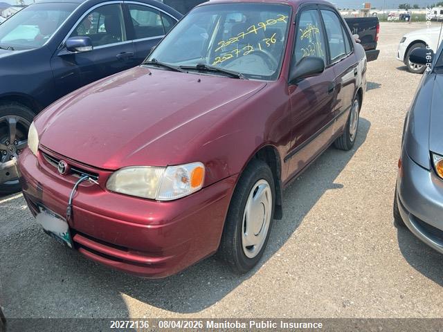 2000 Toyota Corolla Ce მანქანა იყიდება აუქციონზე, vin: 2T1BR12E7YC809445, აუქციონის ნომერი: 20272136
