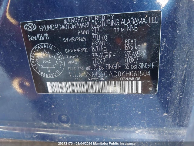 Hyundai Santa Fe Essential 2019 5NMS2CAD0KH061504 Image 8