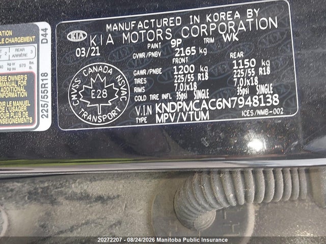 2022 Kia Sportage Lx Nightsky მანქანა იყიდება აუქციონზე, vin: KNDPMCAC6N7948138, აუქციონის ნომერი: 20272207