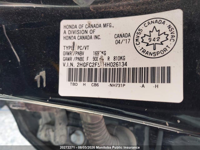 Honda Civic Lx 2017 2HGFC2F55HH026134 Image 9