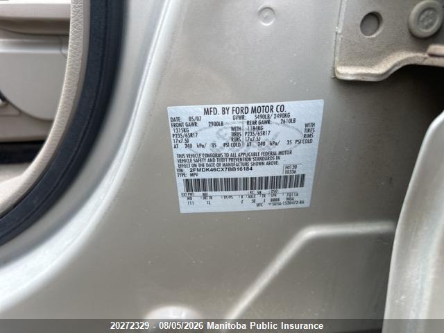 Продаж на аукціоні авто 2007 Ford Edge Se, vin: 2FMDK46CX7BB16184, номер лоту: 20272329