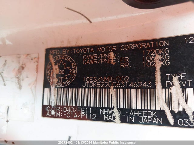 20272402 :رقم المزاد ، JTDKB22U063146243 vin ، 2006 Toyota Prius مزاد بيع