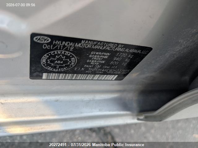 2013 Hyundai Elantra Gls მანქანა იყიდება აუქციონზე, vin: 5NPDH4AE9DH237915, აუქციონის ნომერი: 20272491