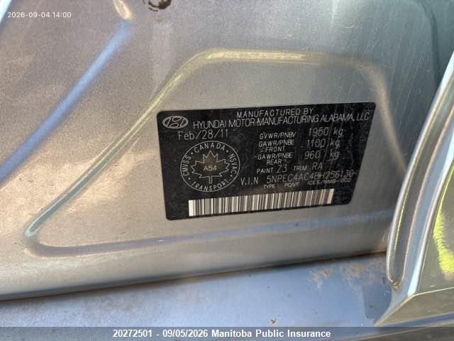 Продаж на аукціоні авто 2011 Hyundai Sonata Limited, vin: 5NPEC4AC4BH256130, номер лоту: 20272501