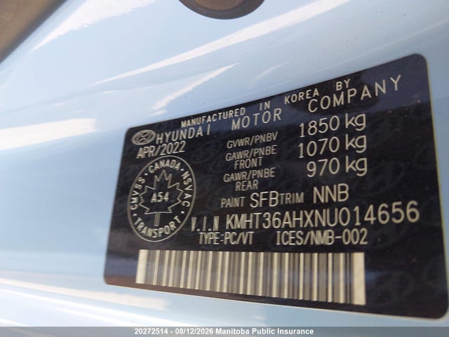 Продажа на аукционе авто 2022 Hyundai Veloster N Turbo, vin: KMHT36AHXNU014656, номер лота: 20272514