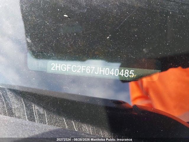 Honda CIVIC SE 2018 2HGFC2F67JH040485 Image 9