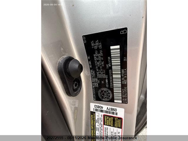 Aukcja sprzedaży 2008 Toyota Sienna Ce V6, vin: 5TDZK29CX8S131035, numer aukcji: 20272555