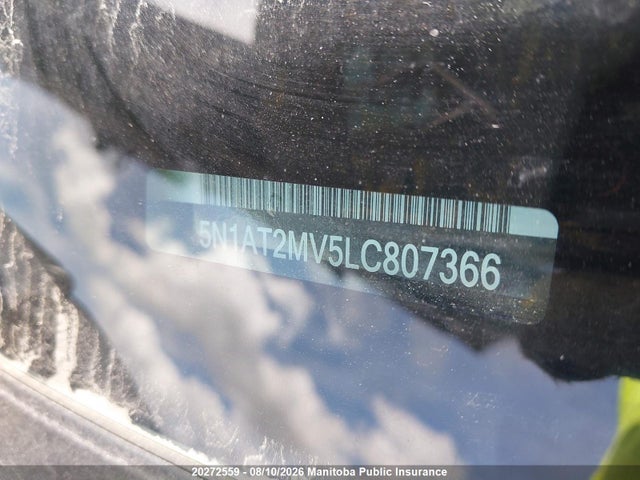 20272559 :رقم المزاد ، 5N1AT2MV5LC807366 vin ، 2020 Nissan Rogue Sv مزاد بيع
