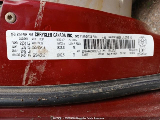 Продажа на аукционе авто 2008 Dodge Grand Caravan Se, vin: 2D8HN44H98R817661, номер лота: 20272581