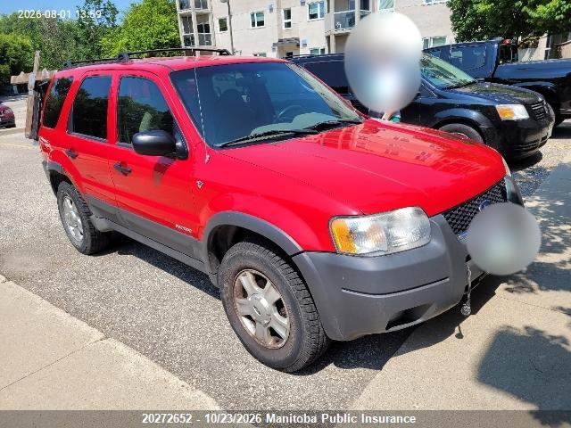 20272652 :رقم المزاد ، 1FMYU04121KE74026 vin ، 2001 Ford Escape Xlt V6 مزاد بيع