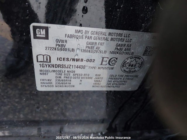 Cadillac XT5 2018 1GYKNDRS5JZ114430 Image 9