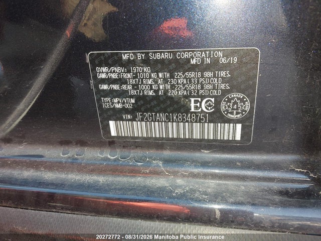Subaru Crosstrek Limited 2019 JF2GTANC1K8348751 Image 9