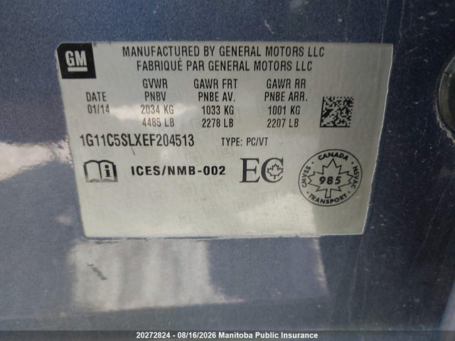 Chevrolet MALIBU LT 2014 1G11C5SLXEF204513 Image 8