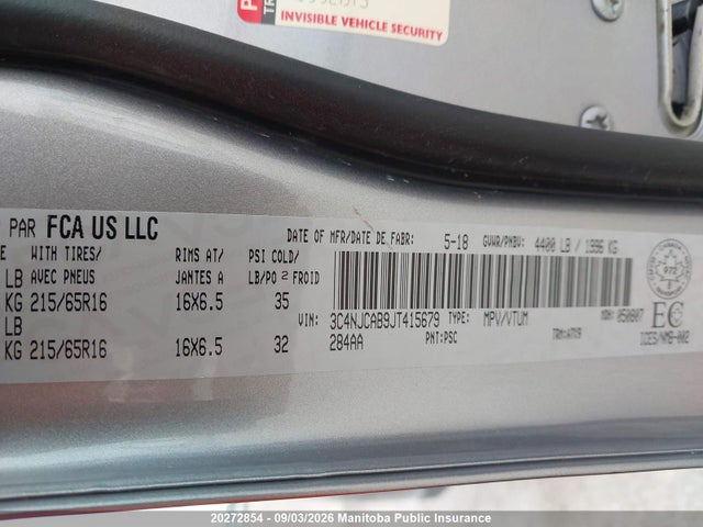 Jeep Compass Sport 2018 3C4NJCAB9JT415679 Image 8