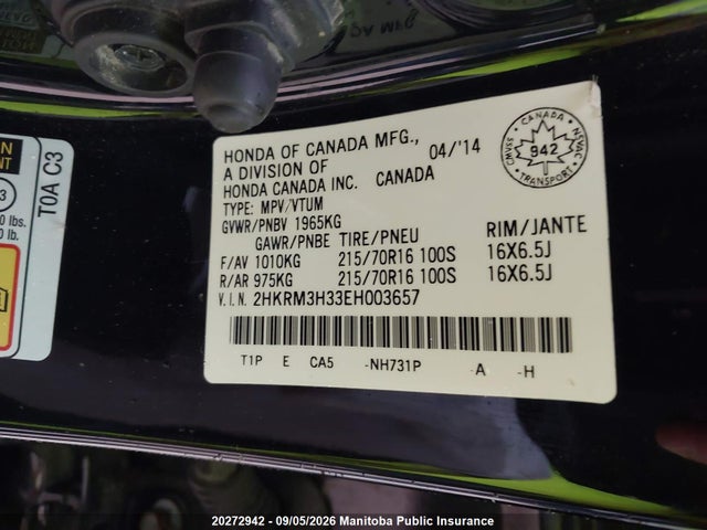 Honda CR-V LX 2014 2HKRM3H33EH003657 Image 9